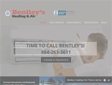 Tablet Screenshot of bentleysheatingandair.com